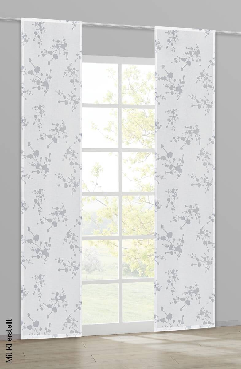 Happy Home Schiebevorhang Ranke grau B/L: ca. 60x245 cm