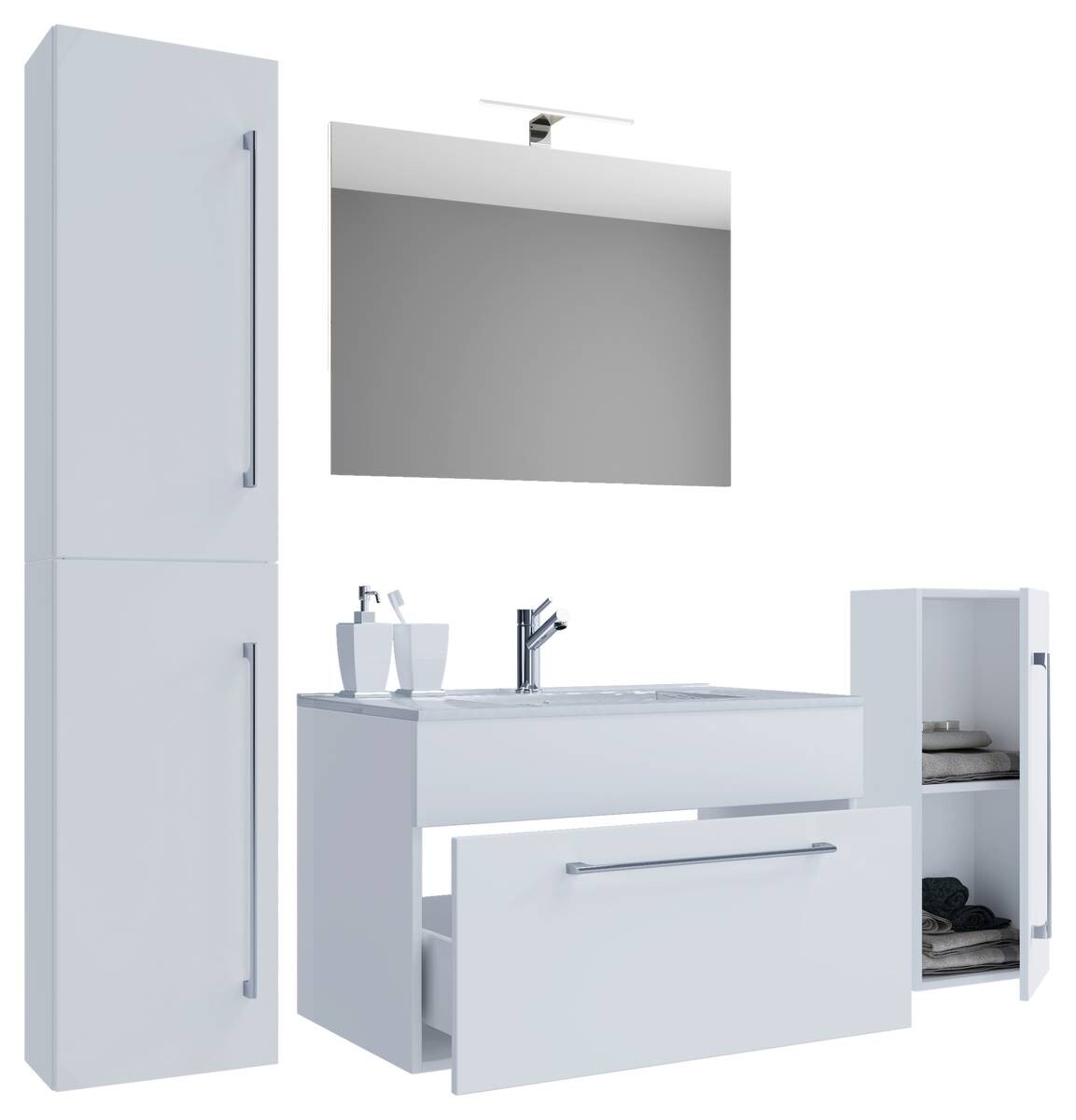 Waschplatz 5tlg-Badinos weiß B/H/T: ca. 80x50x46 cm