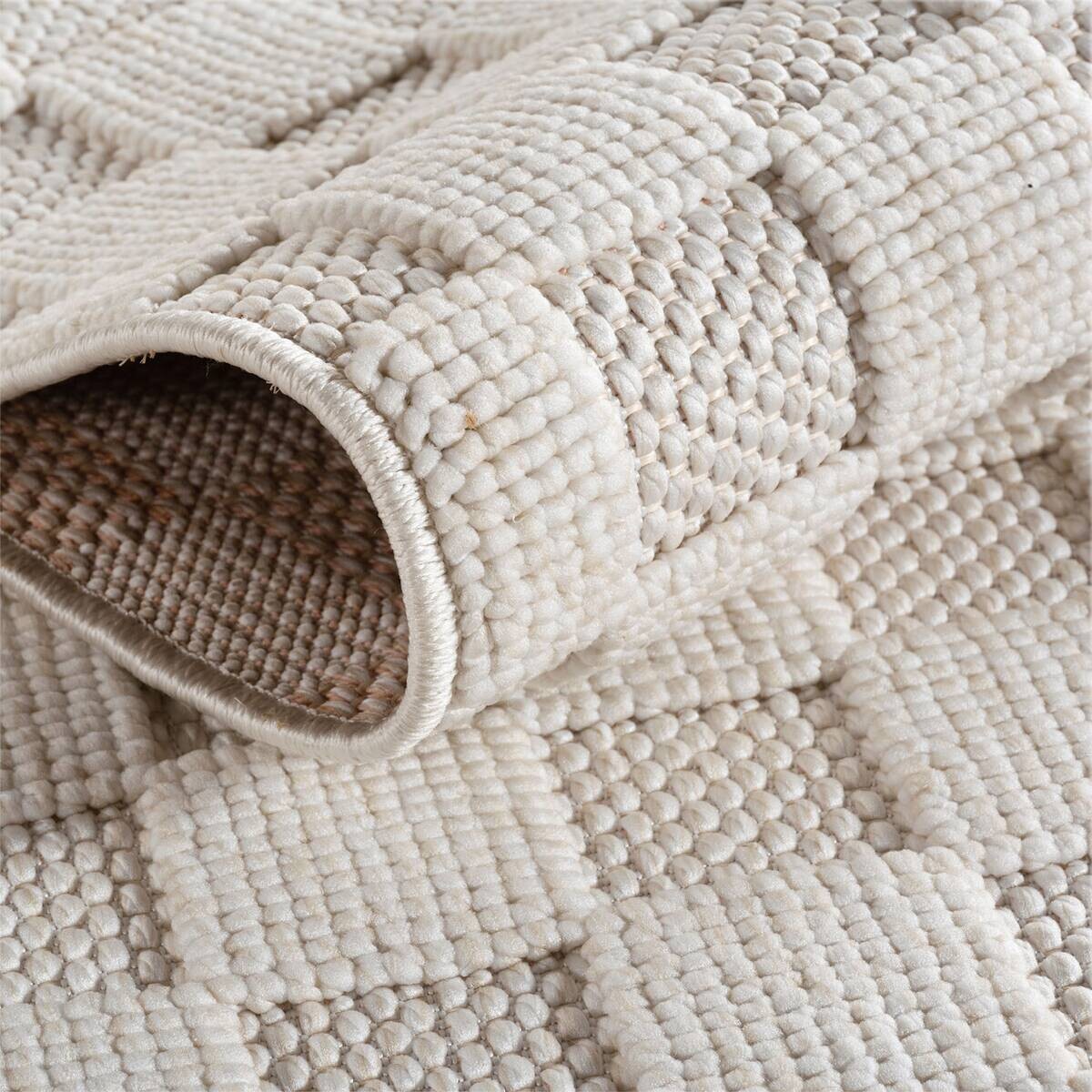Ayyildiz Kurzflorteppich HELIX creme B/H/L: ca. 160x0,7x160 cm