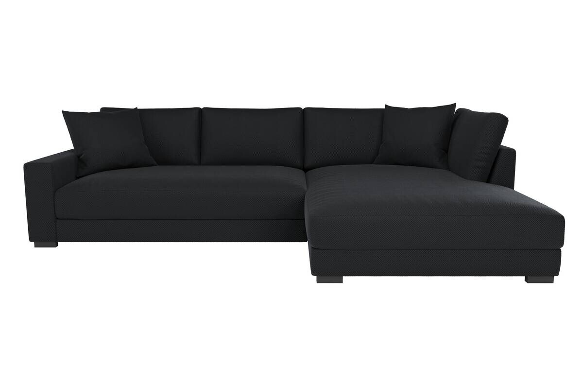 Ecksofa schwarz Microfaser B/H/T: ca. 300x83x190 cm
