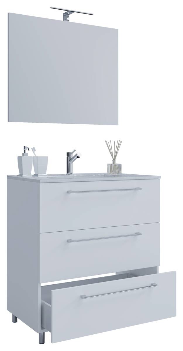 Waschplatz 3tlg-Schubo weiß B/H/T: ca. 60x86x46 cm