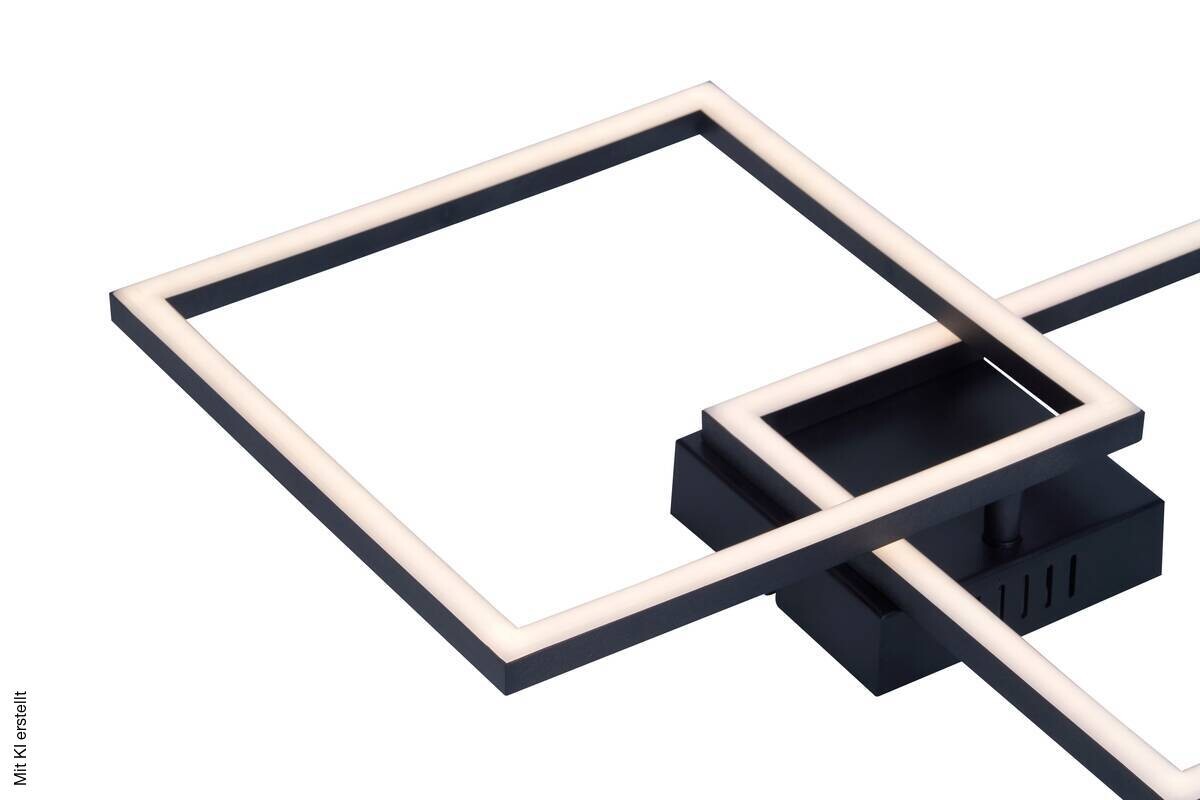 POCOline LED-Deckenleuchte Lotte schwarz Kunststoff B/H/L: ca. 40x6,5x40 cm