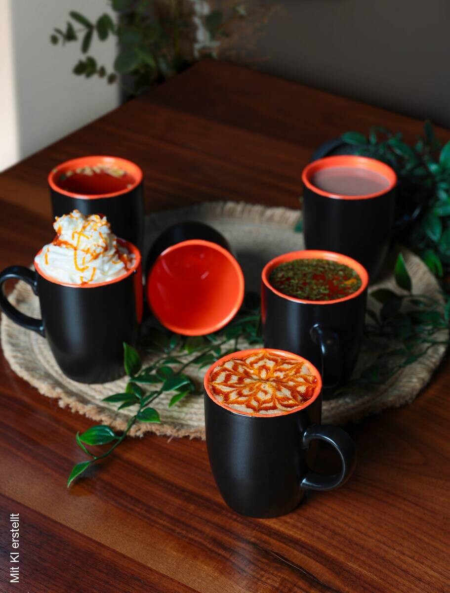 HermiaConcept Kaffeebecher 6-tlg. schwarz Keramik 6 tlg.