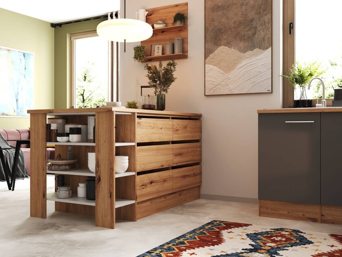 Respekta Winkelküche Hilde grau matt B/H/T: ca. 280x205x172 cm