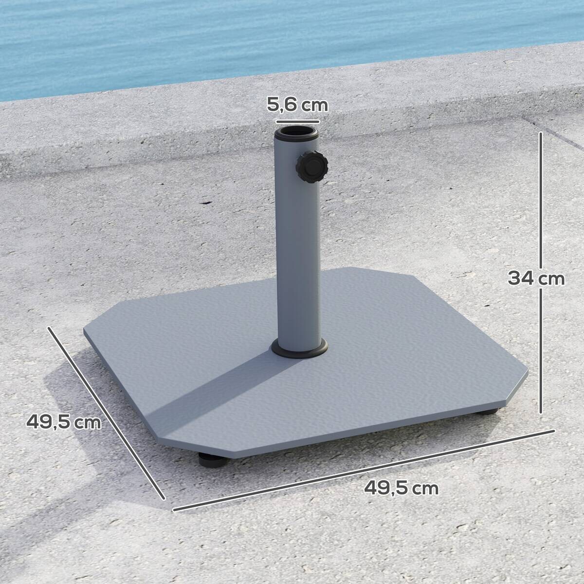 Outsunny Schirmständer grau Metall B/H/L: ca. 49,5x34x49,5 cm