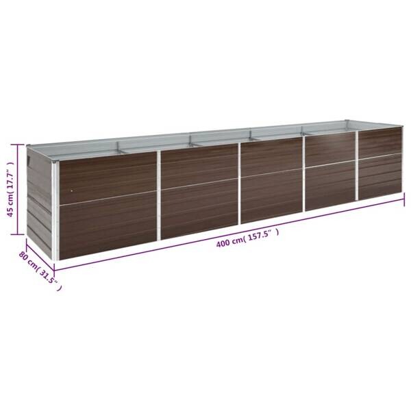 Garten-Hochbeet braun Stahl B/H/L: ca. 80x45x400 cm