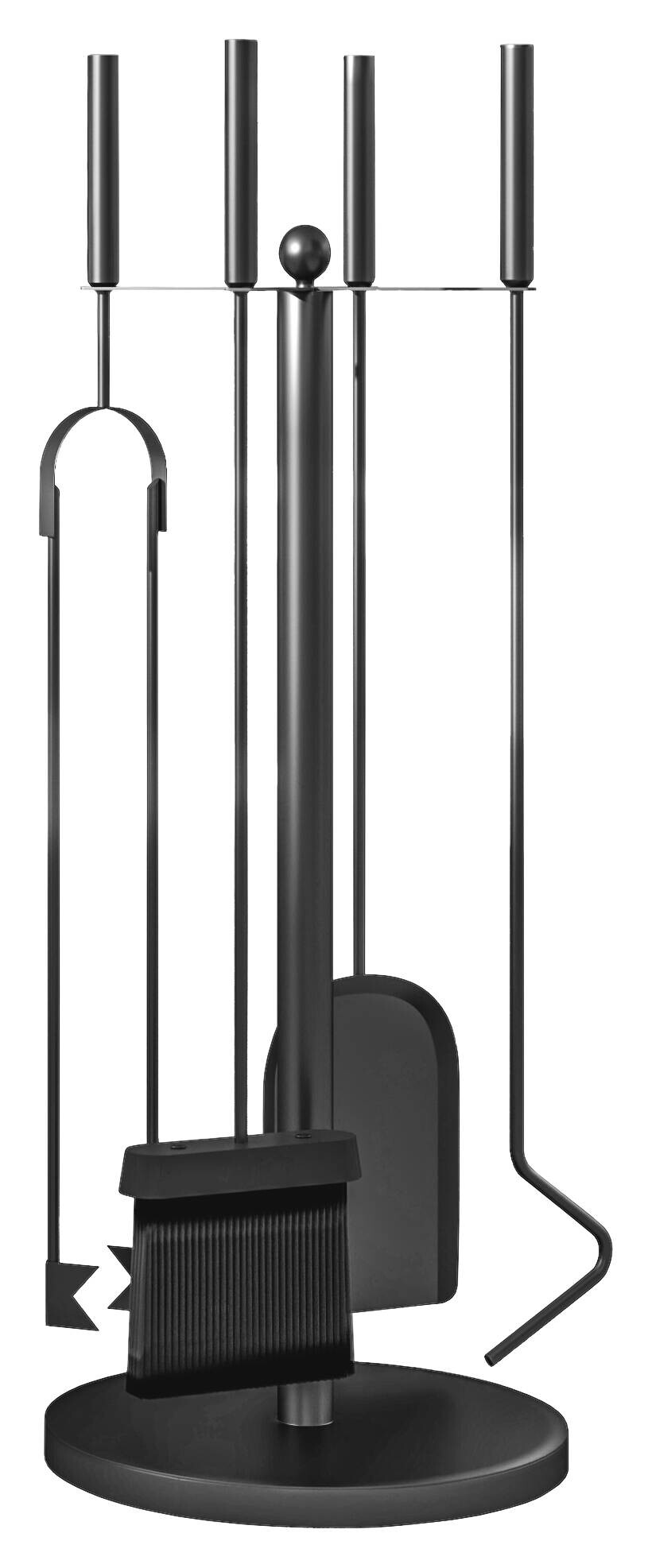 Outsunny Kaminbesteck-Set 5tlg. schwarz B/H/L: ca. 25x54x25 cm