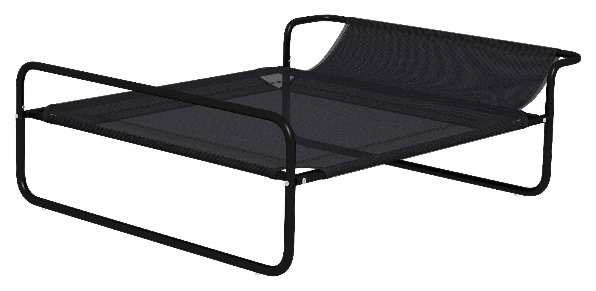 PawHut Hundeliege schwarz Stahl B/H/L: ca. 69x29x91 cm