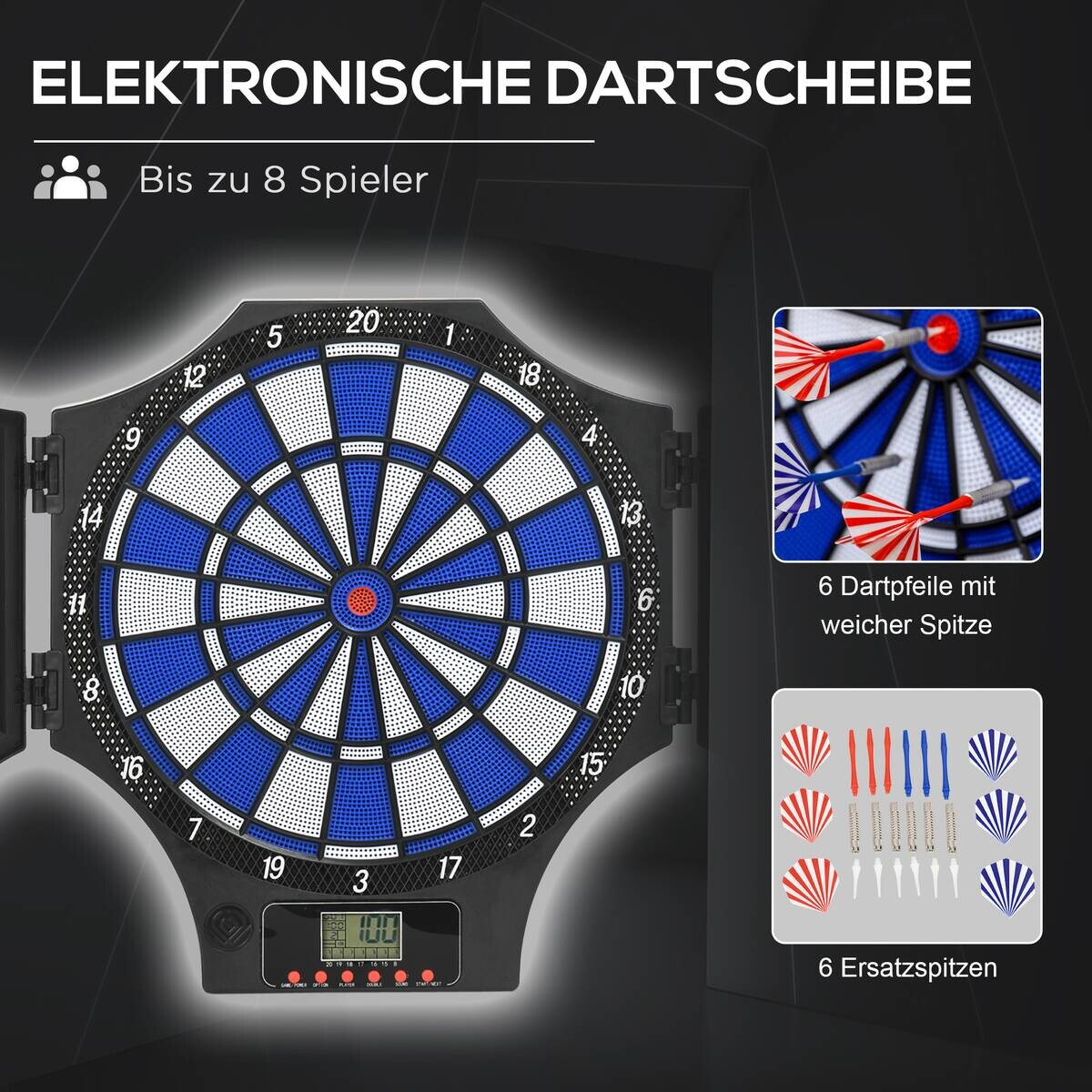 SPORTNOW Elektronische Dartscheibe B/H/L: ca. 45x83x4 cm