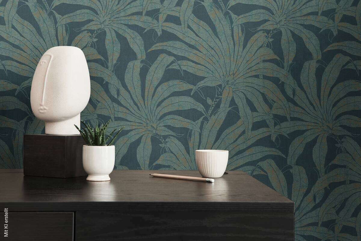 A.S.Creation Vliestapete blau gold petrol B/H/D: ca. 53x1005x9,2 cm