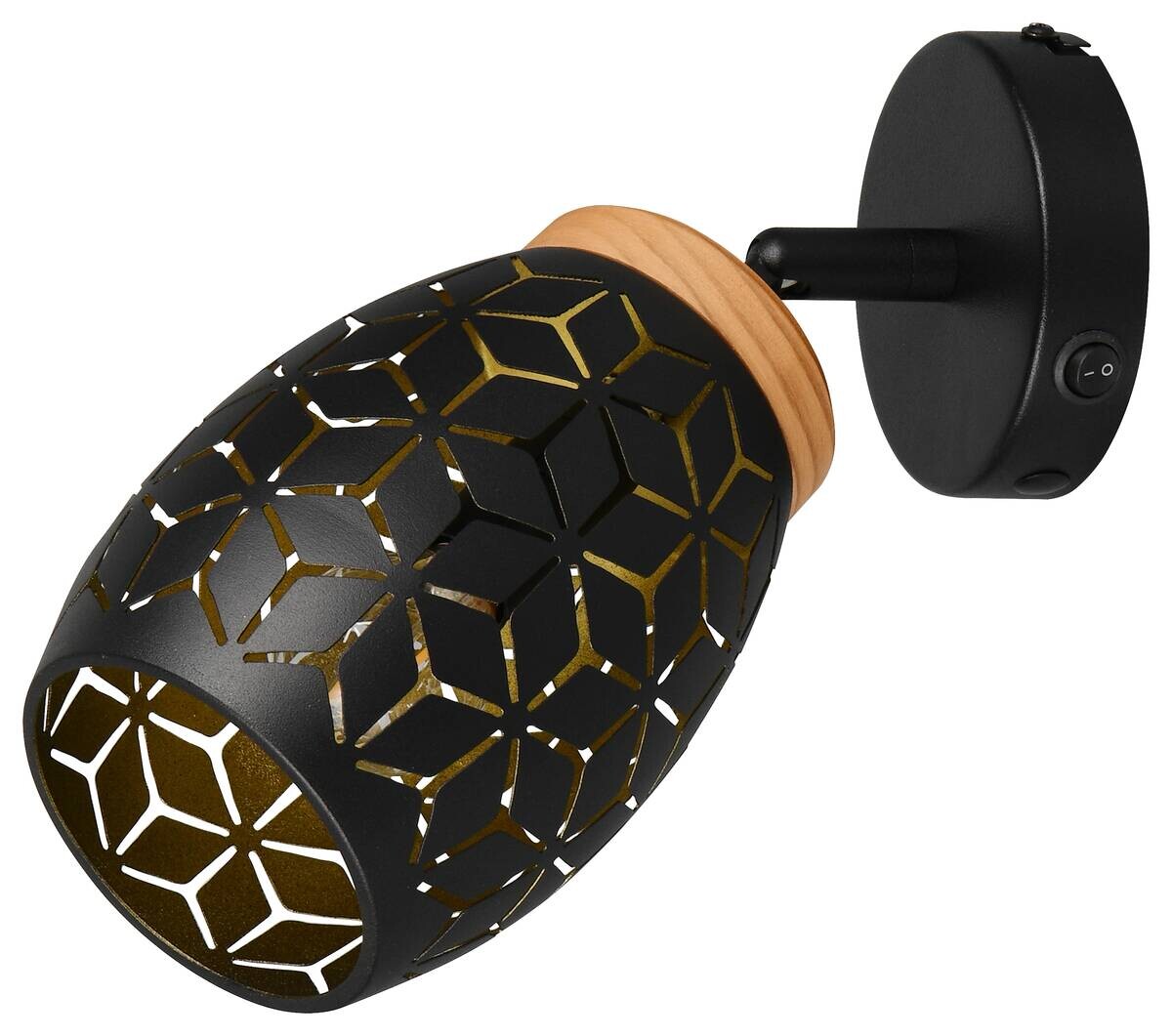 Reality Spots Bidar schwarz gold Metall B/H: ca. 12x27 cm E14 1 Brennstellen