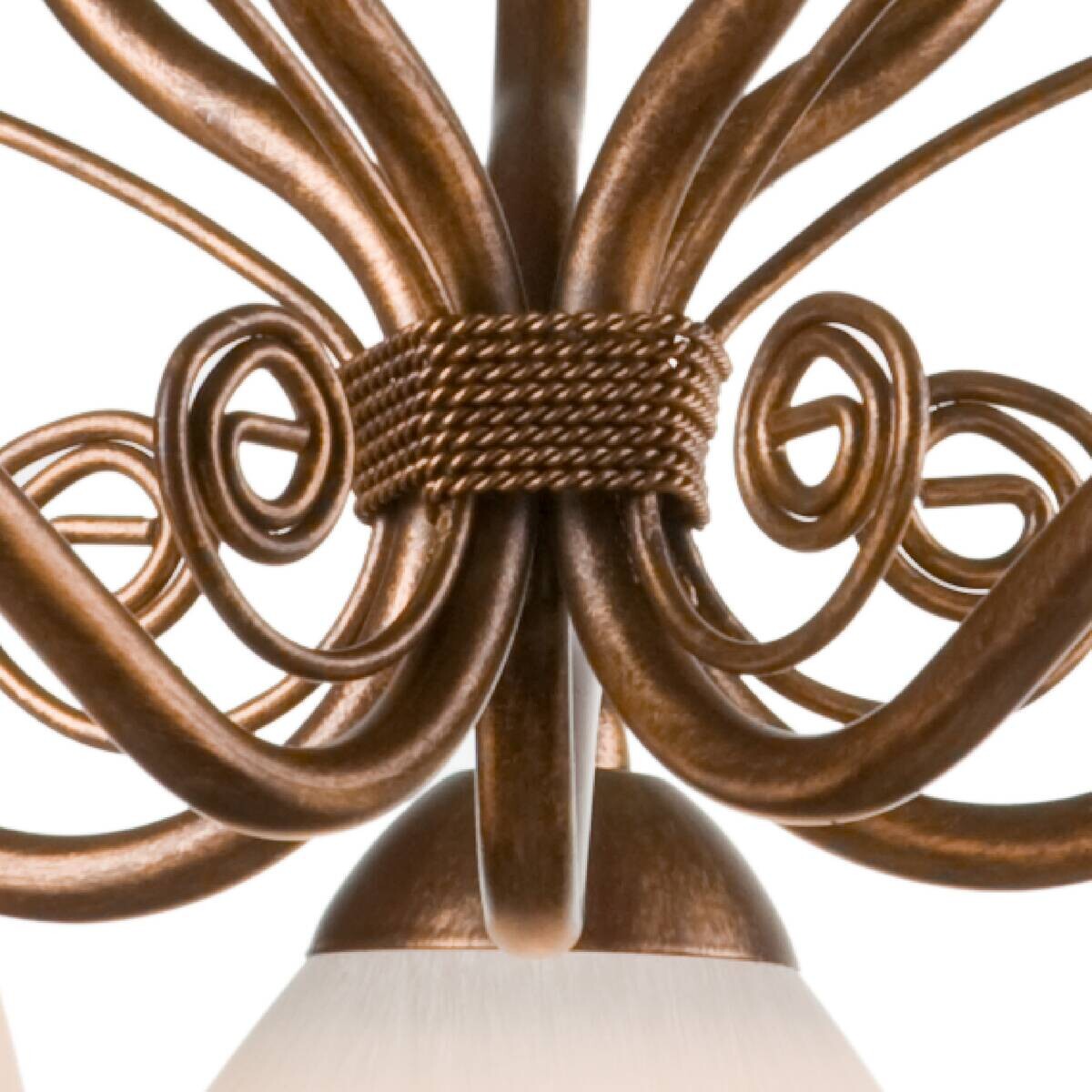 Lamkur Pendelleuchte Retro II braun Stahl Glas H/L: ca. 73x49 cm E27 5 Brennstellen