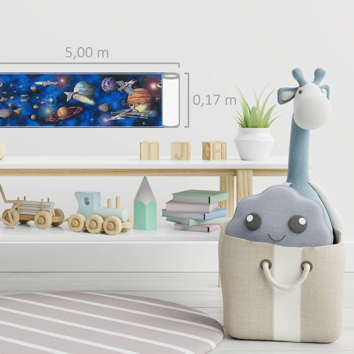 A.S.Creation Bordüre schwarz grau blau B/H/D: ca. 17x500x6 cm