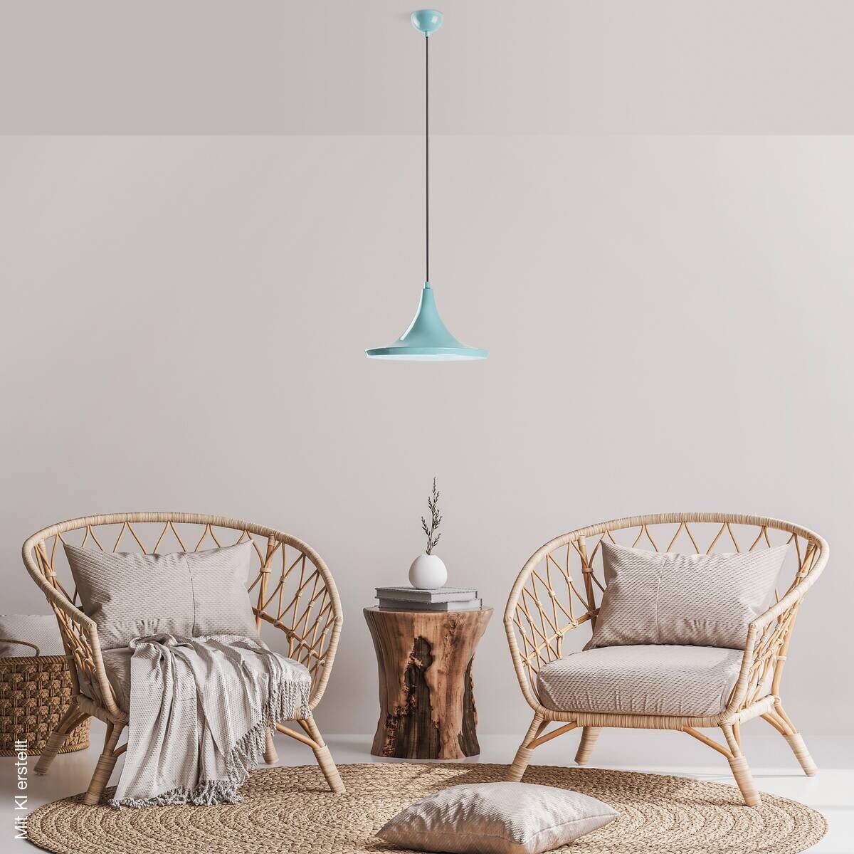 Opviq Pendelleuchte türkis B/H/T: ca. 30x117x30 cm E27 1 Brennstellen
