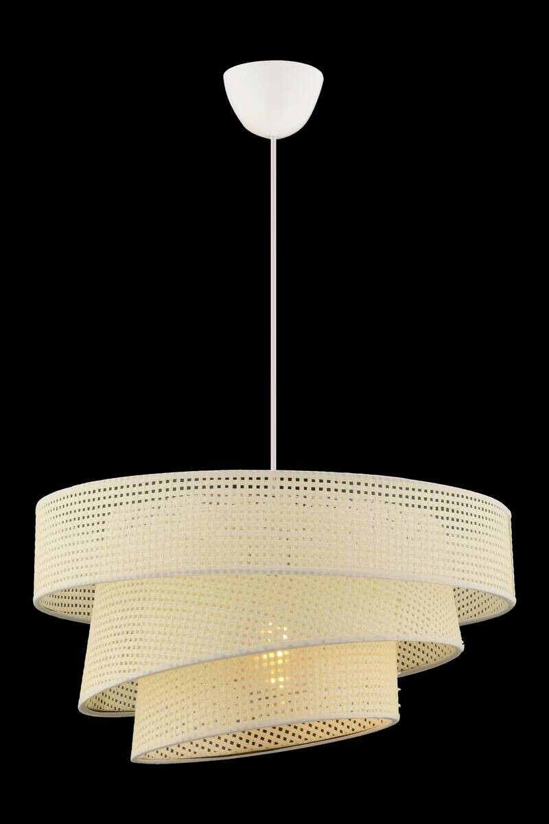 Opviq Pendelleuchte Couper weiß Metall Baumwolle B/H/L: ca. 40x72x40 cm E27 1 Brennstellen