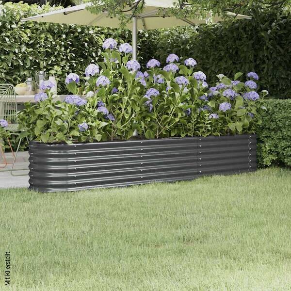 Hochbeet anthrazit Stahl B/H/L: ca. 40x36x224 cm