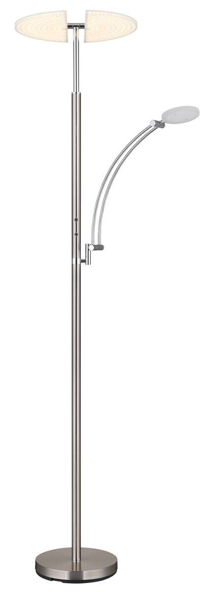GLOBO Stehlampe nickel matt Chrom Kunststoff Metall B/H/T: ca. 80x183x40,5 cm 1 Brennstellen