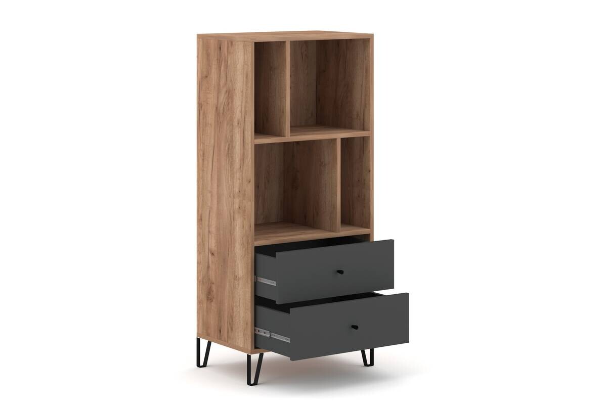 Regal BILBAO Eiche Tabak Nachbildung anthrazit B/H/T: ca. 63,4x135,2x40 cm