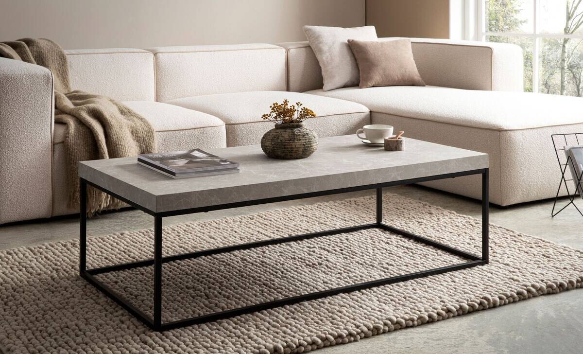 Wohnling Couchtisch Sandgrau B/H/T: ca. 120x38x60 cm