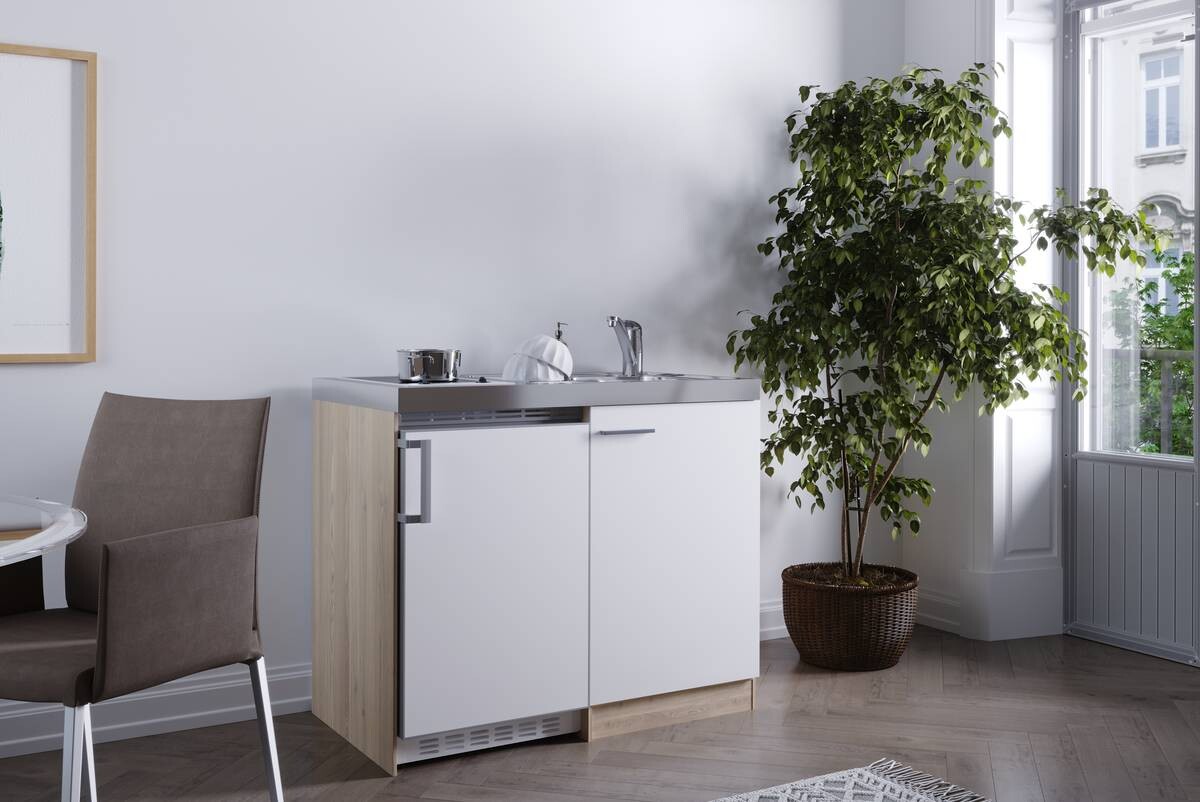 Respekta Miniküche 100 weiß matt B/H/T: ca. 100x87x60 cm