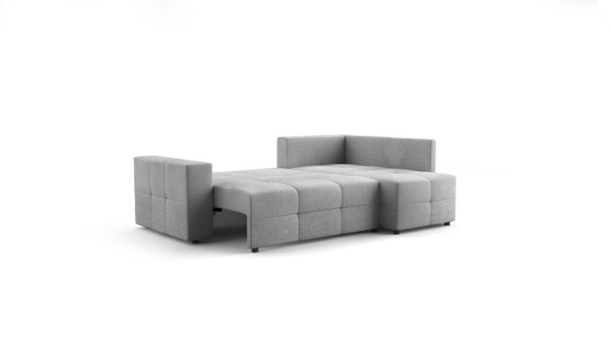 Ecksofa mit Bettfunktion und Bettkasten grau Flachgewebe B/T: ca. 238x167 cm