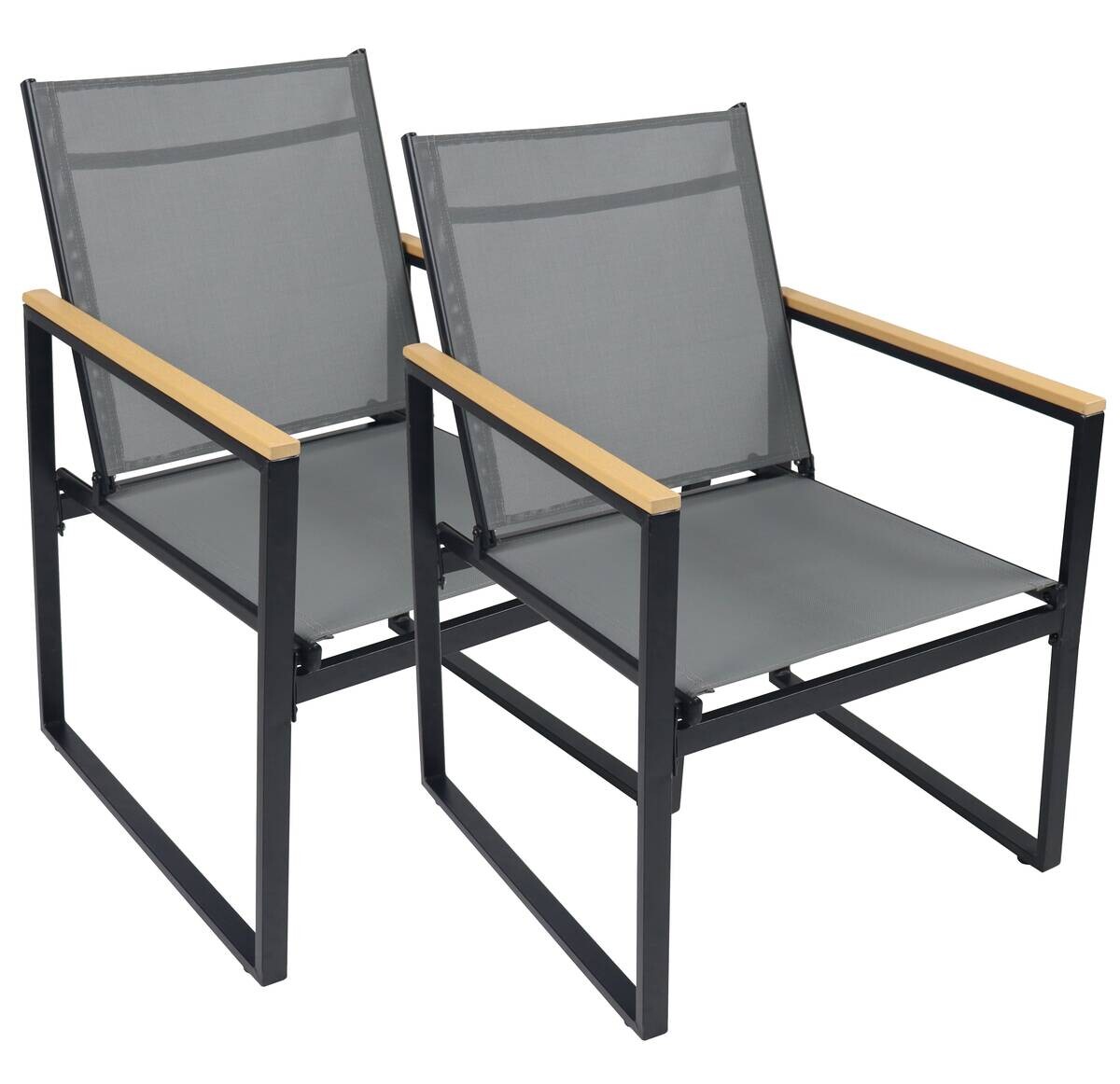 VCM Gartenstuhl anthrazit Metall B/H/L: ca. 54x83x65 cm