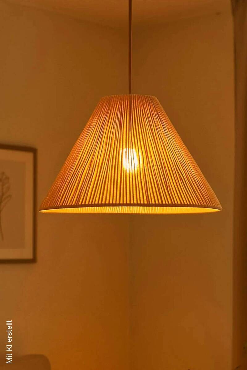 Opviq Pendelleuchte beige Kunststoff B/T/L: ca. 30x30x30 cm E27 1 Brennstellen