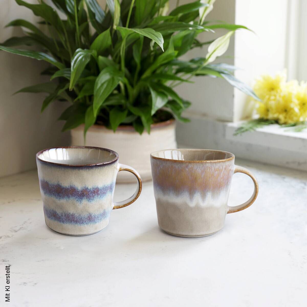 POCOline Kaffeebecher creme Steingut