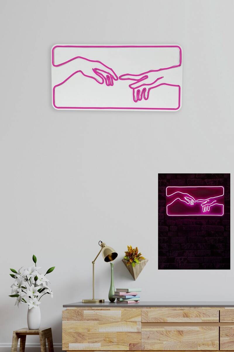Opviq LED-Wandleuchte rosa PVC B/H/T/L: ca. 54x28x2x54 cm