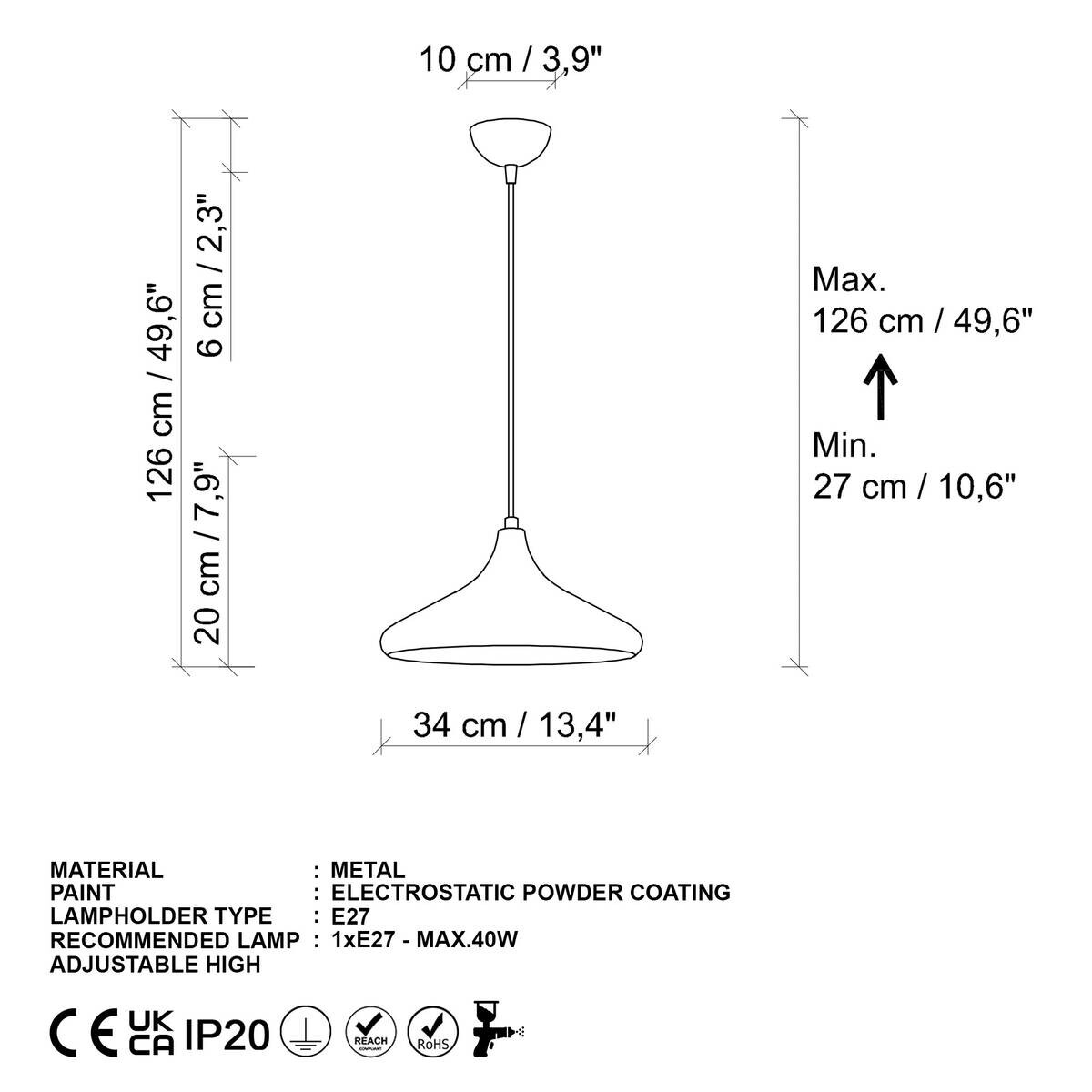 Opviq Pendelleuchte Eysan-210 gold B/H/T/L/D: ca. 35x126x35x35x35 cm E27 1 Brennstellen