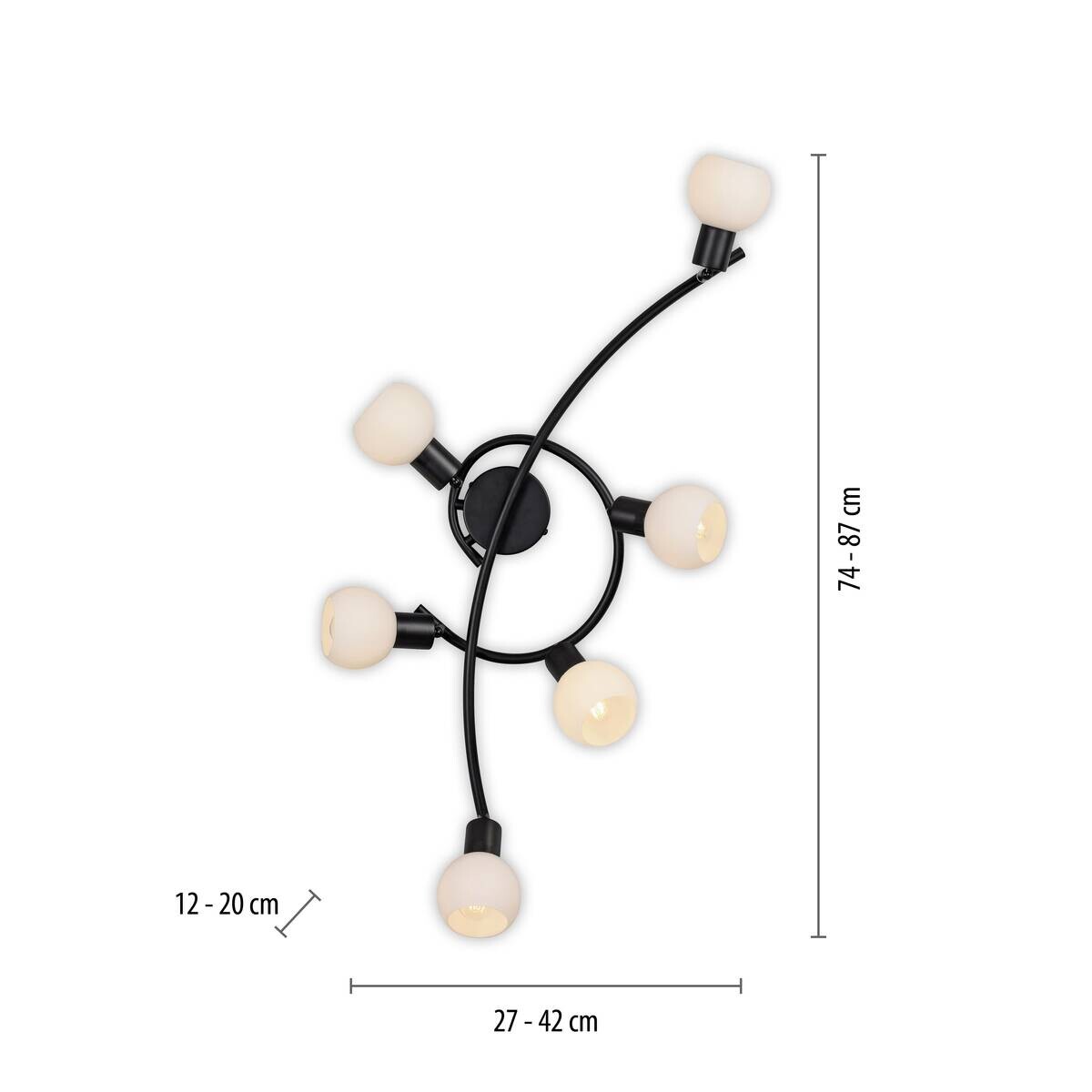 Just Light Spot 4flg. schwarz B/H/L: ca. 27x22x85 cm E14 4 Brennstellen