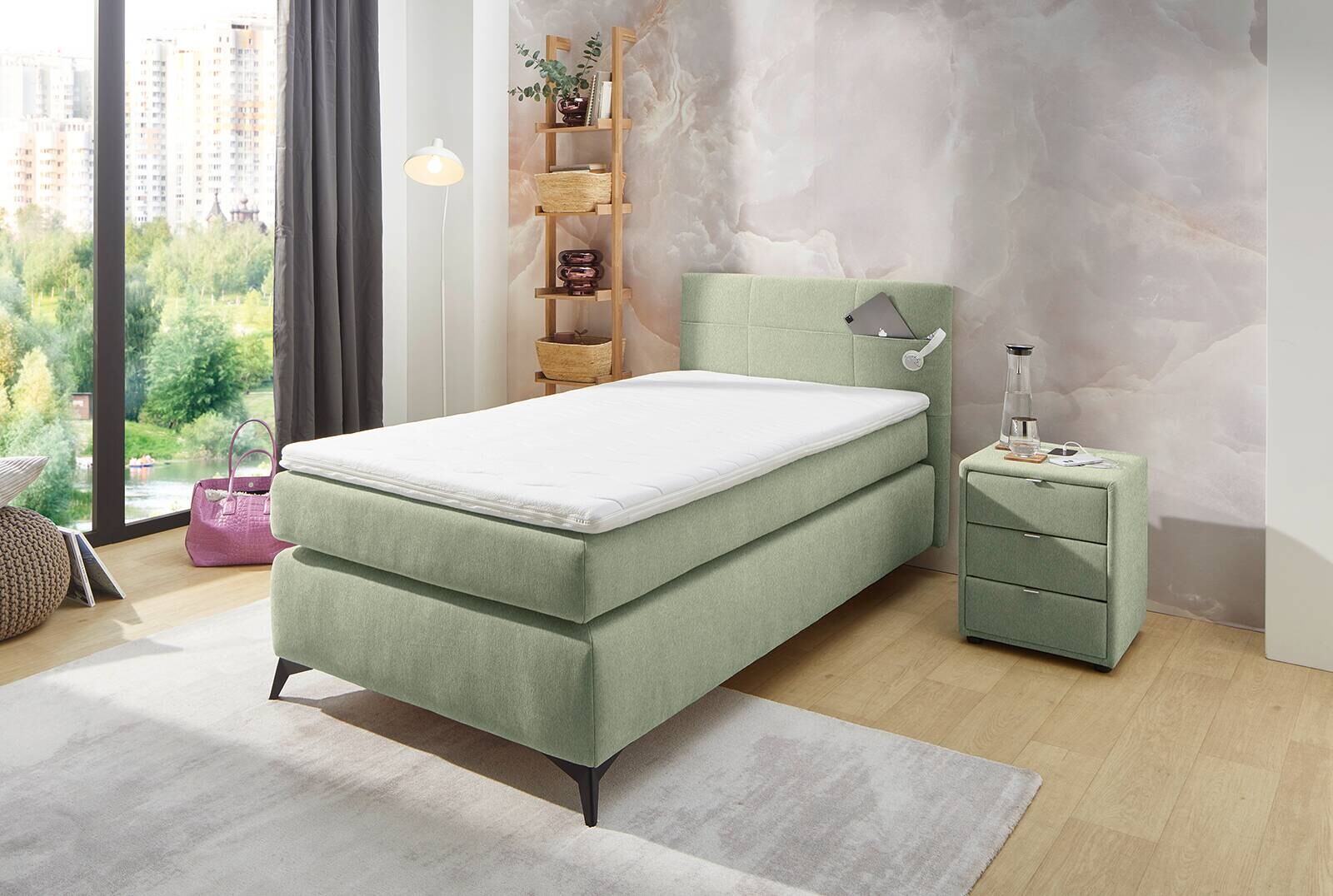 Boxspringbett Pistazie Liegefläche B/L: ca. 100x200 cm