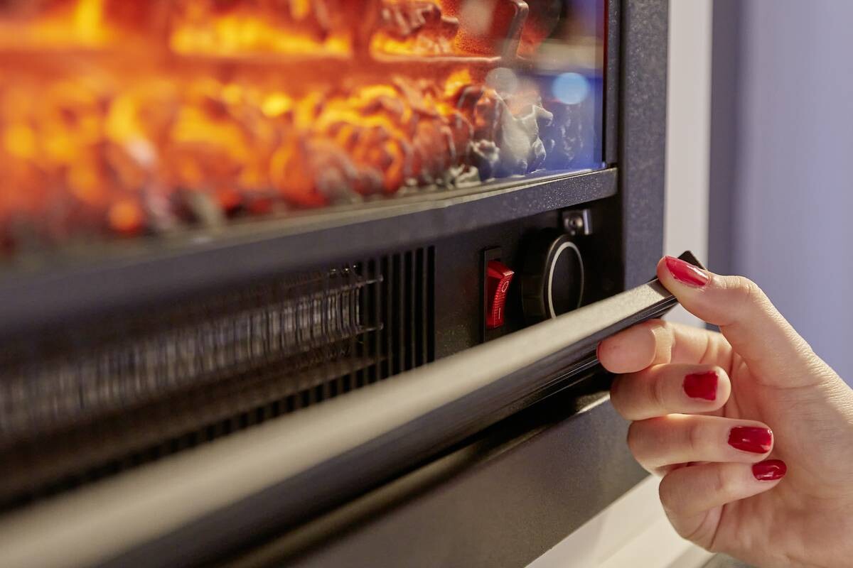 CLASSIC FIRE Elektrischer-Kamin 871125200410 weiß schwarz Glas Metall B/H/T: ca. 70x71x22 cm ca. 1800 W