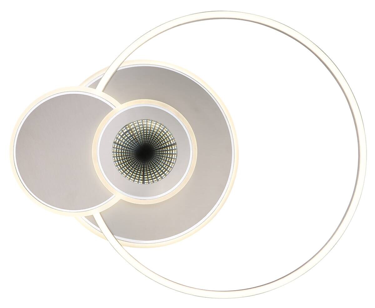 LED-Deckenleuchte Flux silber nickel Kunststoff Metall B/H/L: ca. 45x7,5x56 cm