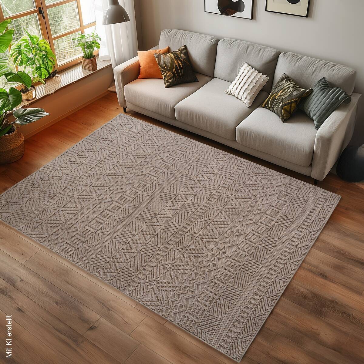 Ayyildiz Kurzflorteppich HELIX beige B/H/L: ca. 240x0,7x340 cm