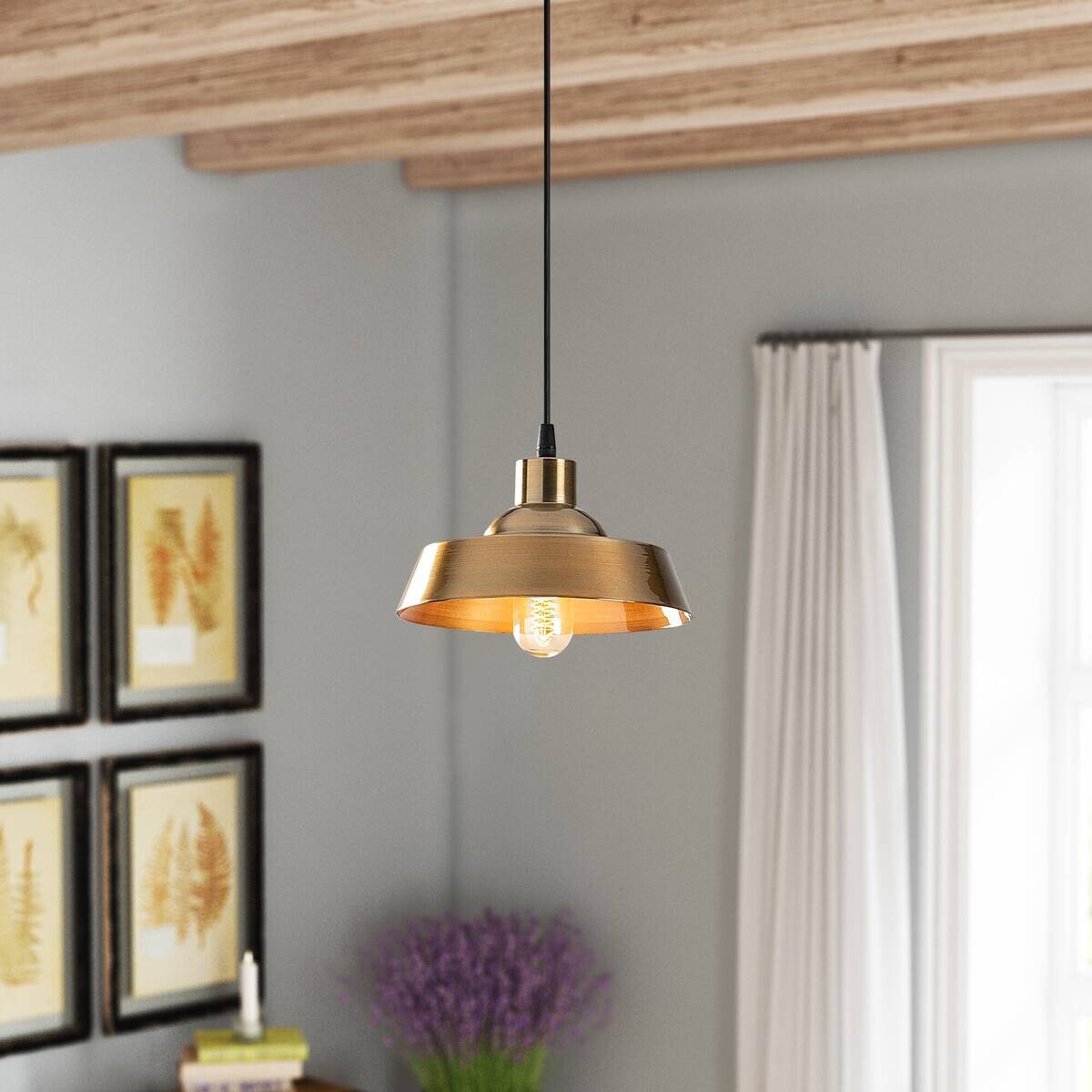 Opviq Pendelleuchte gold Metall B/H/T/L/D: ca. 22x107x22x22x22 cm E27 1 Brennstellen