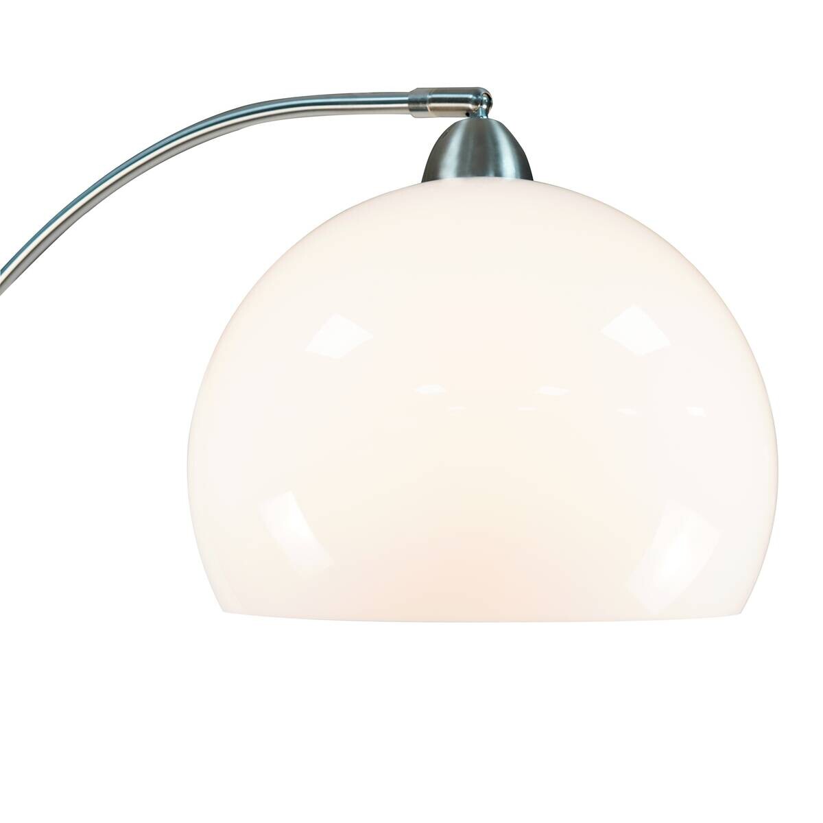 POCOline Stehlampe Arco weiß nickel Metall Kunststoff H: ca. 208 cm E27 1 Brennstellen