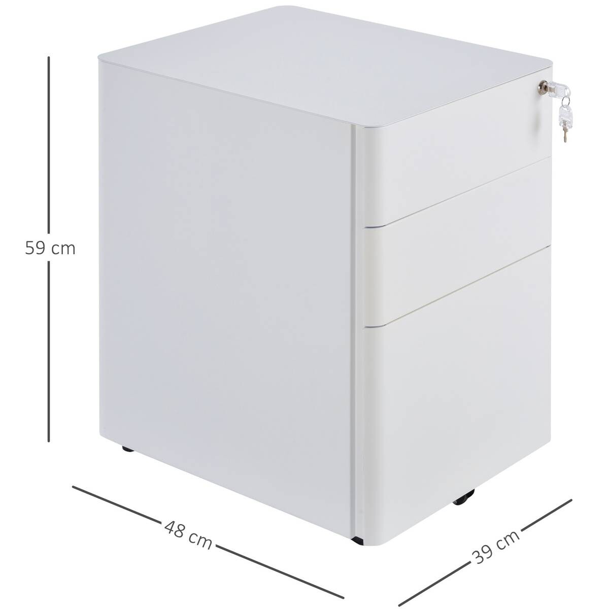 Rollcontainer 924-006WT weiß B/H/T: ca. 39x59x48 cm