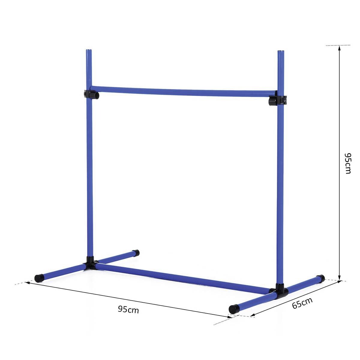 PawHut Agility Hürdenset blau Kunststoff B/H/L: ca. 65x95x95 cm