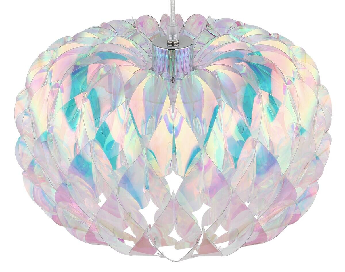GLOBO Pendelleuchte Chrom Kunststoff Metall H/D: ca. 120x35 cm E27 1 Brennstellen