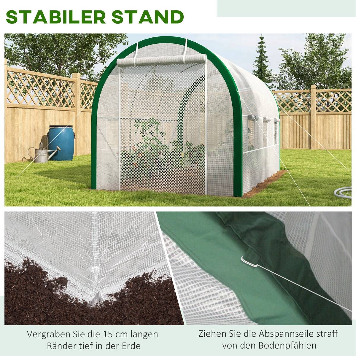 Outsunny Gewächshaus B/H/L: ca. 210x210x358 cm