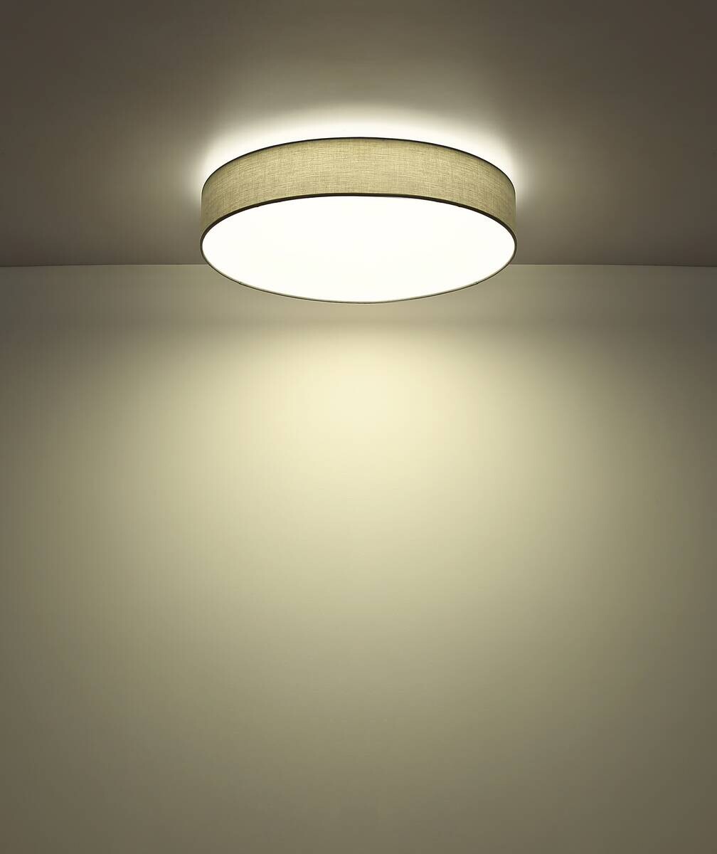 GLOBO LED-Deckenleuchte ORBIX weiß Metall Textil H/D: ca. 12,5x57,5 cm 1 Brennstellen