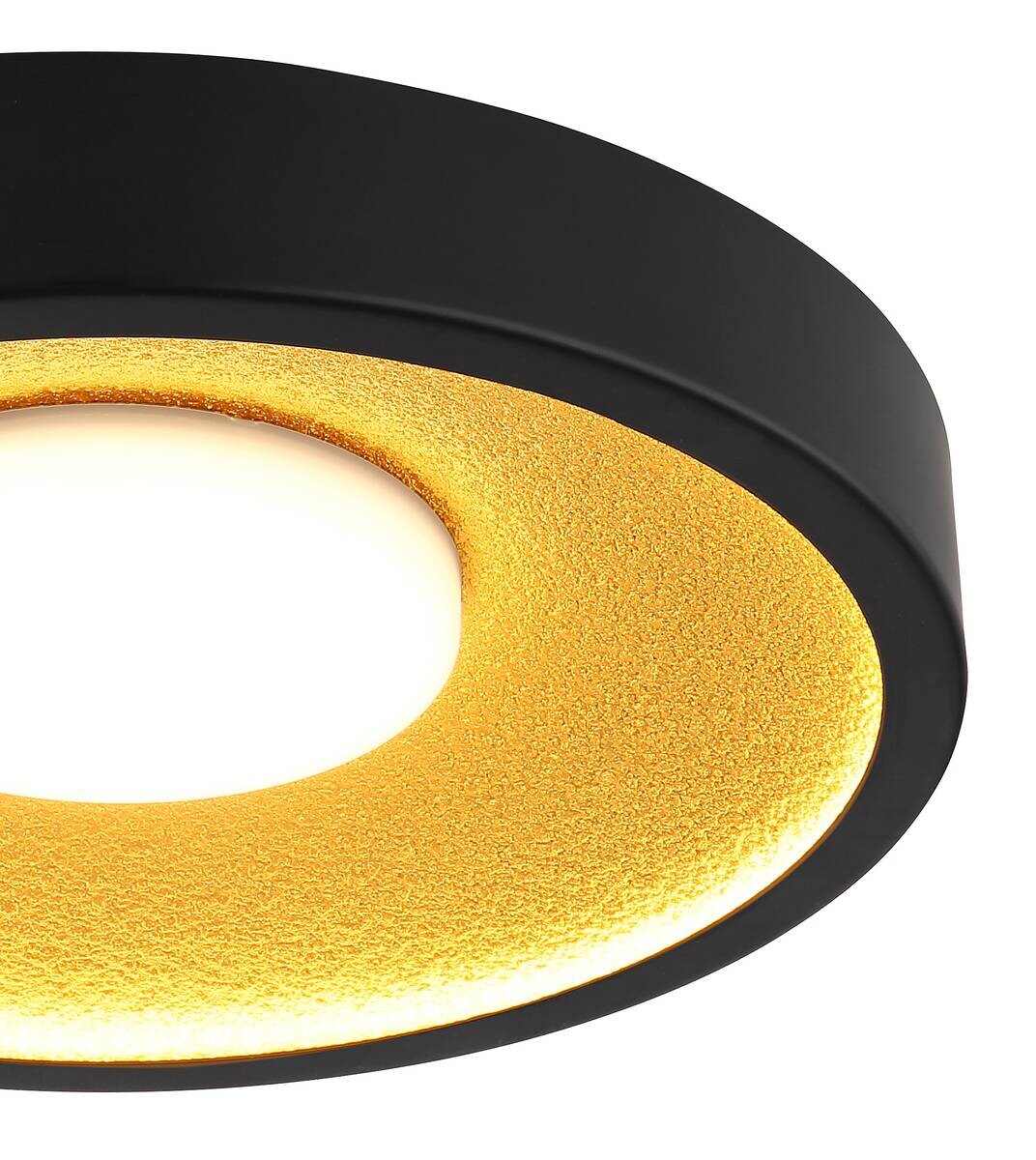 GLOBO Deckenventilator schwarz gold Kunststoff Metall B/H/L: ca. 11x42,5x42,5 cm
