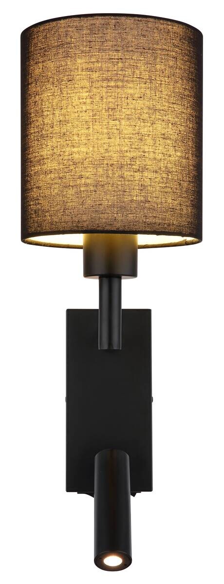 GLOBO Wandleuchte schwarz Metall B/H/L: ca. 17x45,5x15 cm E27 2 Brennstellen