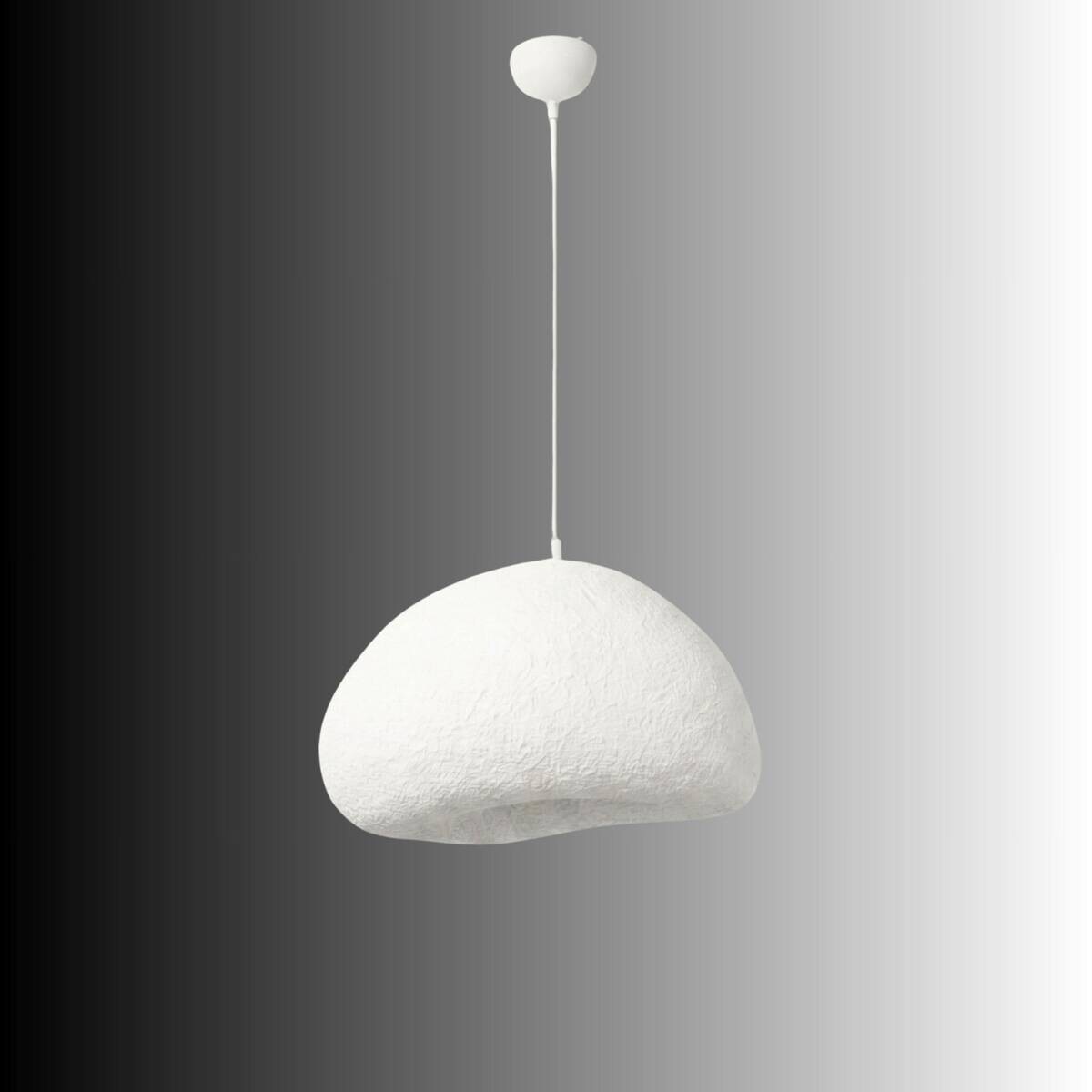 Opviq Pendelleuchte weiß Metall Fiberglas B/T/L: ca. 42x40x42 cm E27 1 Brennstellen