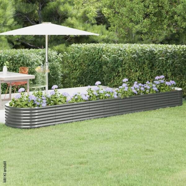 Hochbeet grau Stahl B/H/L: ca. 440x36x440 cm
