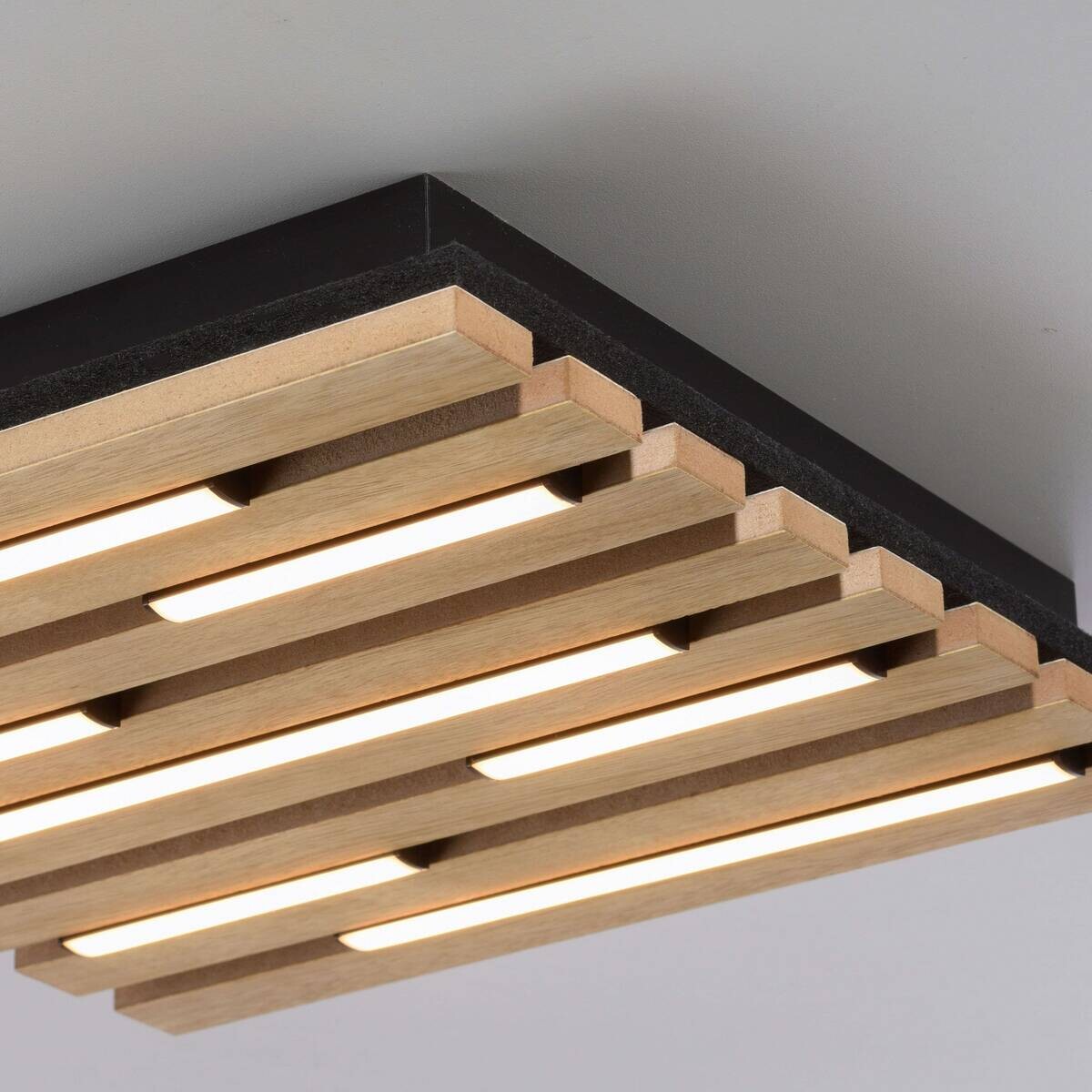 Just Light Deckenleuchte 15590-79 Eiche B/H/L: ca. 30x5x30 cm