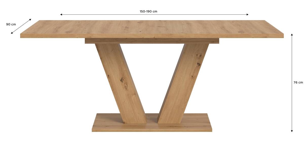 Esstisch MOTION Artisan Oak Nachbildung B/H/T: ca. 150x76x90 cm