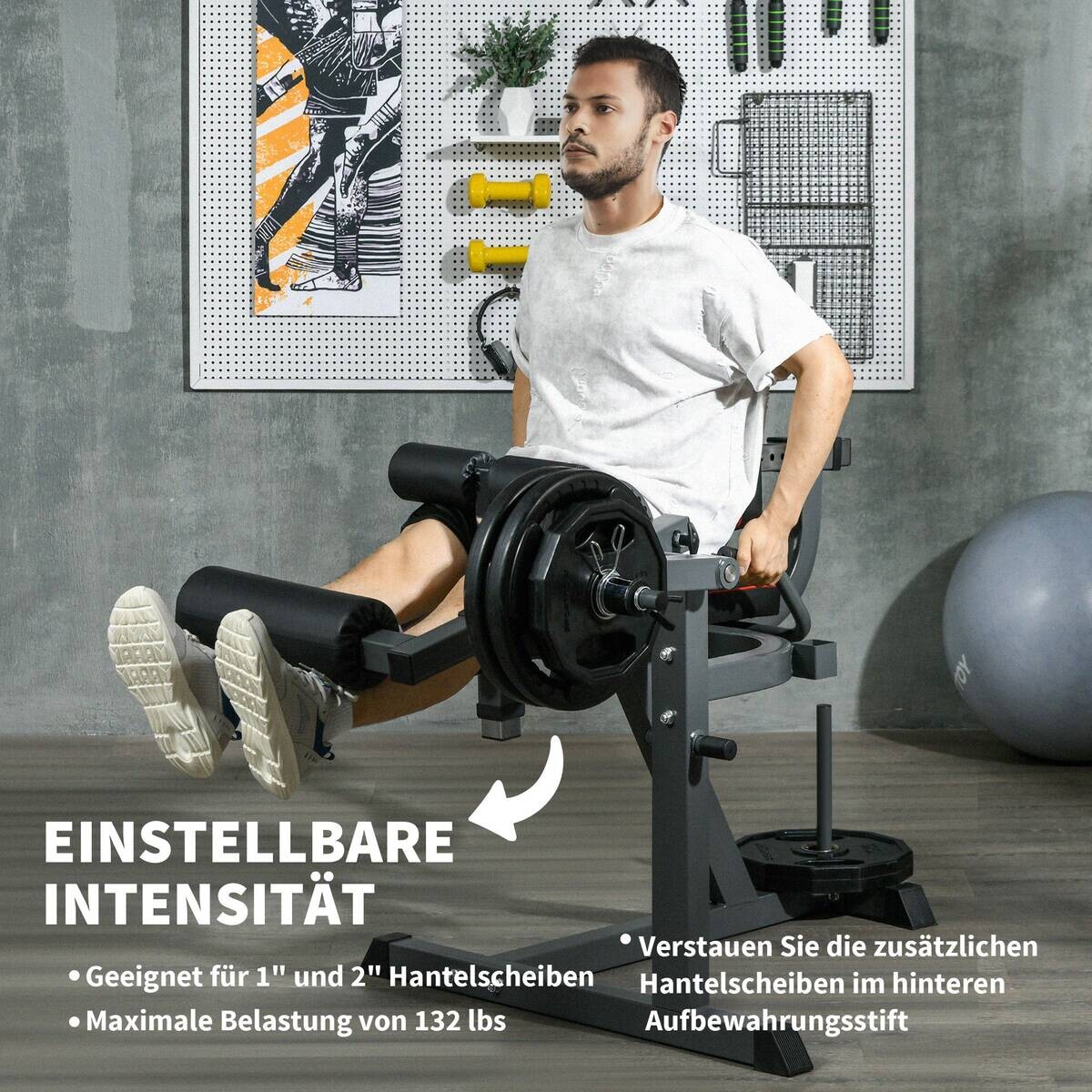 SPORTNOW Beinstrecker schwarz Stahl B/H/L: ca. 90x105x100 cm