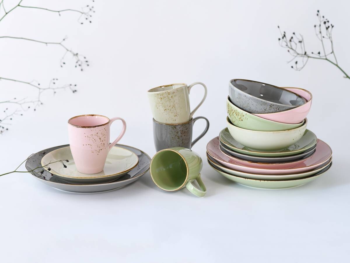 CreaTable Kombiservice Nature Collection VINTAGE GARDEN multicolor Steinzeug 16 tlg.